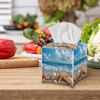 Amazon.com: ZOUTAIRONG Beach Theme Tissue Box Cover Decor Square